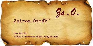 Zsiros Ottó névjegykártya